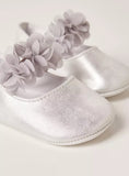 Giggles Floral Accent Slip-On infant ballerina shoes