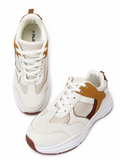 R&B boys white colorblock textured shoes