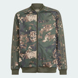 Adidas Green Camouflage Printed Zipped Pullover (Winter)