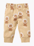 Juniors lion embroidered shirt & jog set (set of 2) (Fleece lined) (winter)