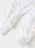 Juniors duck & chicks printed zipped sleepsuit