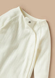 Juniors white textured sleepsuit  (Thick cotton) (Winter)