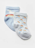 Juniors unicorn rainbow printed socks (pack of 2)