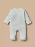 Juniors white tiger embroidered sleepsuit (Winter)