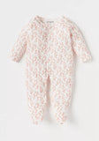 Juniors all over floral print ribbed sleepsuit