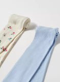 Juniors all over floral summer tights (set of 2)