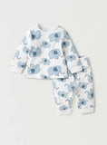 Juniors all over elephants printed shirt & pyjama set (set of 2)