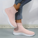 Shoexpress pink textured high slip on shoes