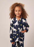 Juniors unicorn printed dark shirt & Pyjama set (set of 2)