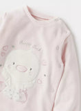 Juniors happy duck embroidered openfeet fleece sleepsuit (Winter)