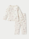 Juniors white bird printed shirt & pyjama set (set of 2)
