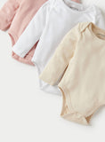 Juniors solid light colored fullsleeves bodysuits (set of 3)