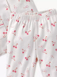Juniors all over cherry printed shirt & Pyjama set (set of 2)