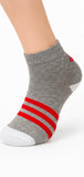 Adidas Grey Striped Ankle Kids Socks