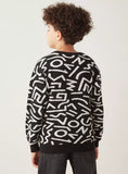 Juniors boys artistic black knitted pullover (Winter)
