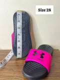 Under Armour pink & black slides
