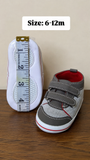 Juniors grey & red stripe Colorblock infant shoes