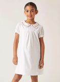 Juniors white embroidered collar frock (Summer)