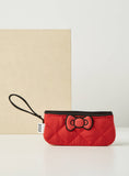Hello kitty red quilted vanity pouch/ pencil case