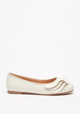 Missy white ruffled frill ballerinas