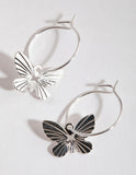 Lovisa silver butterfly hoop earrings (Jewellery)