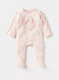 Giggles pink heart applique formal sleepsuit (Winter)