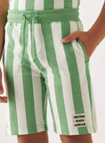 Juniors boys green stripped shorts (Summer)