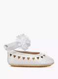 Juniors silver heart applique infant shoes