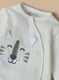 Juniors white tiger embroidered sleepsuit (Winter)