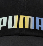 Puma black multicolor text adult cap