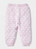 Juniors Pink Bunny Embroidered Knitted Frill Shirt & Pyjama Set (Set Of 2) (Winter)