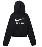 Nike Air solid black girls cropped fleece hoodie (Winter)