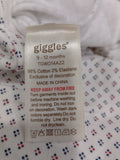 Giggles all over printed bow sleepsuit (Thick cotton) (Winter)