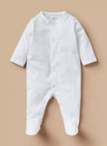 Juniors all over grey stars printed sleepsuit