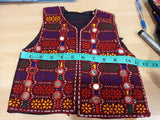 Girls embroidered waist coat with mirror embellishments(with cap)