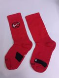 Nike red football long socks
