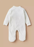 Juniors Bear Embroidered White Fleece Sleepsuit (Winter)