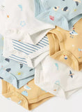 Juniors birds & stripe printed bodysuits (set of 6)