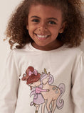 Juniors girl & unicorn printed Fullsleeves tshirt