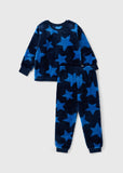 Matalan All Over Blue Star Printed Fleece Shirt & Pyjama Set (Set Of 2) (Winter)