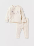 Juniors sheep applique fleece ribbed shirt & pyjama set (set of 2) (winter)