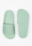 Shoexpress green textured slides