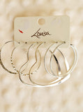 Lovisa silver big heart & hoop earrings (Pack of 3) (Jewellery)