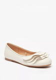 Missy white ruffled frill ballerinas
