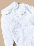 Juniors White Floral Zipped Fleece Sleepsuit (winter)