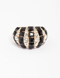 Lovisa black rhinestone embellished ring (Jewellery)