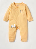 Juniors bike printed openfeet sleepsuit & romper (set of 2)