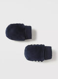 Giggles Solid Cuffed mittens with striped detailing
