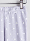 Juniors purple polka dots shirt & pyjama set (set of 2)