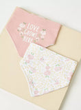 Juniors love grows here bandana bib & booties(set of 4)